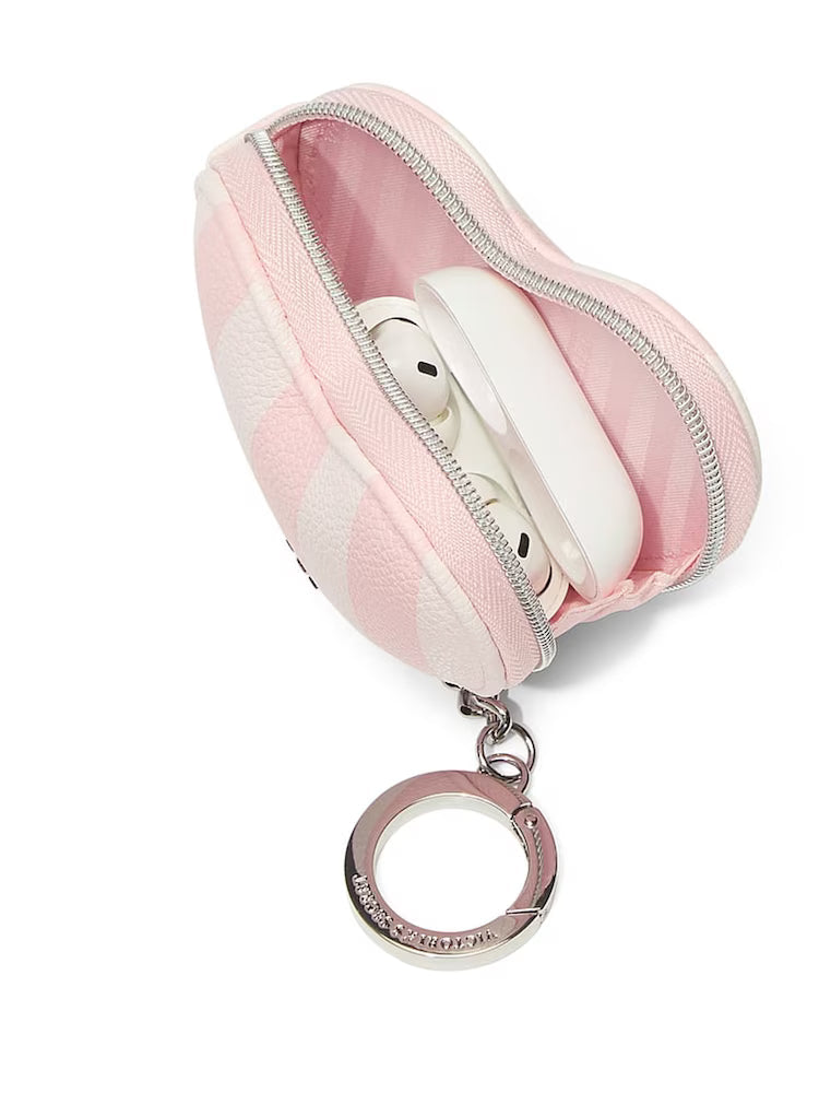 Heritage Stripe Rosa Hjärta Väska Nyckelring